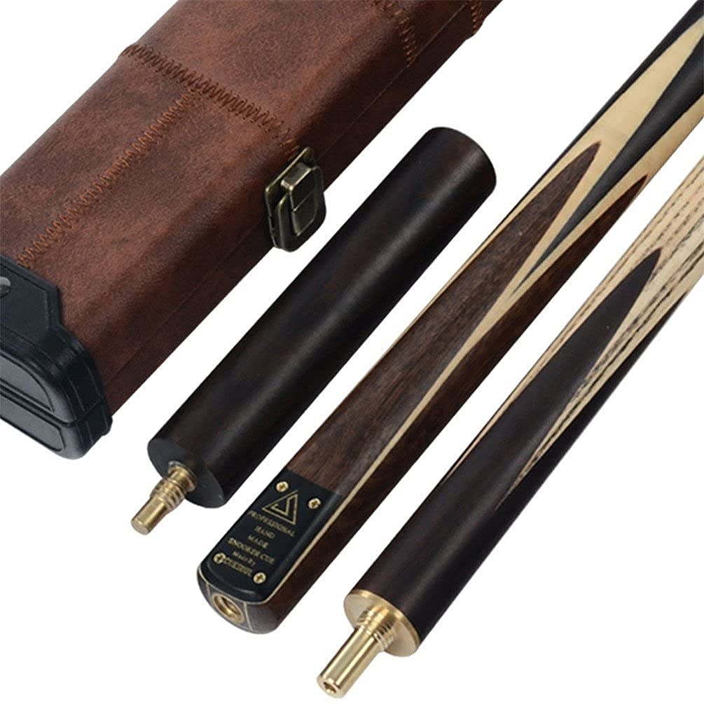 CUESOUL Classic Handmade 57 inches 18oz Rosewood 3/4 Jointed Snooker Billiard Pool Cue with Case, rosewood Butts and leathertte Protective Cue Case-9.5mm Tip Snooker Cue Set(CSSC009)