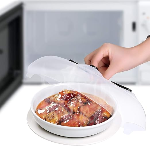 Mwoot Microwave Plate Cover,AntiSplatter Guard Lid Cover with