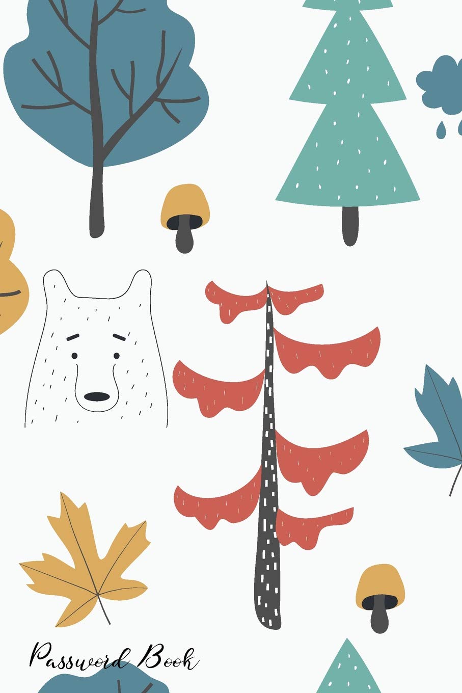 Password Book: Include Alphabetical Index With Cute Bear Scandinavian Style Cover