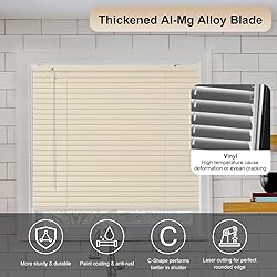 SEEYE Cordless Mini Blinds Aluminum Venetian Blind