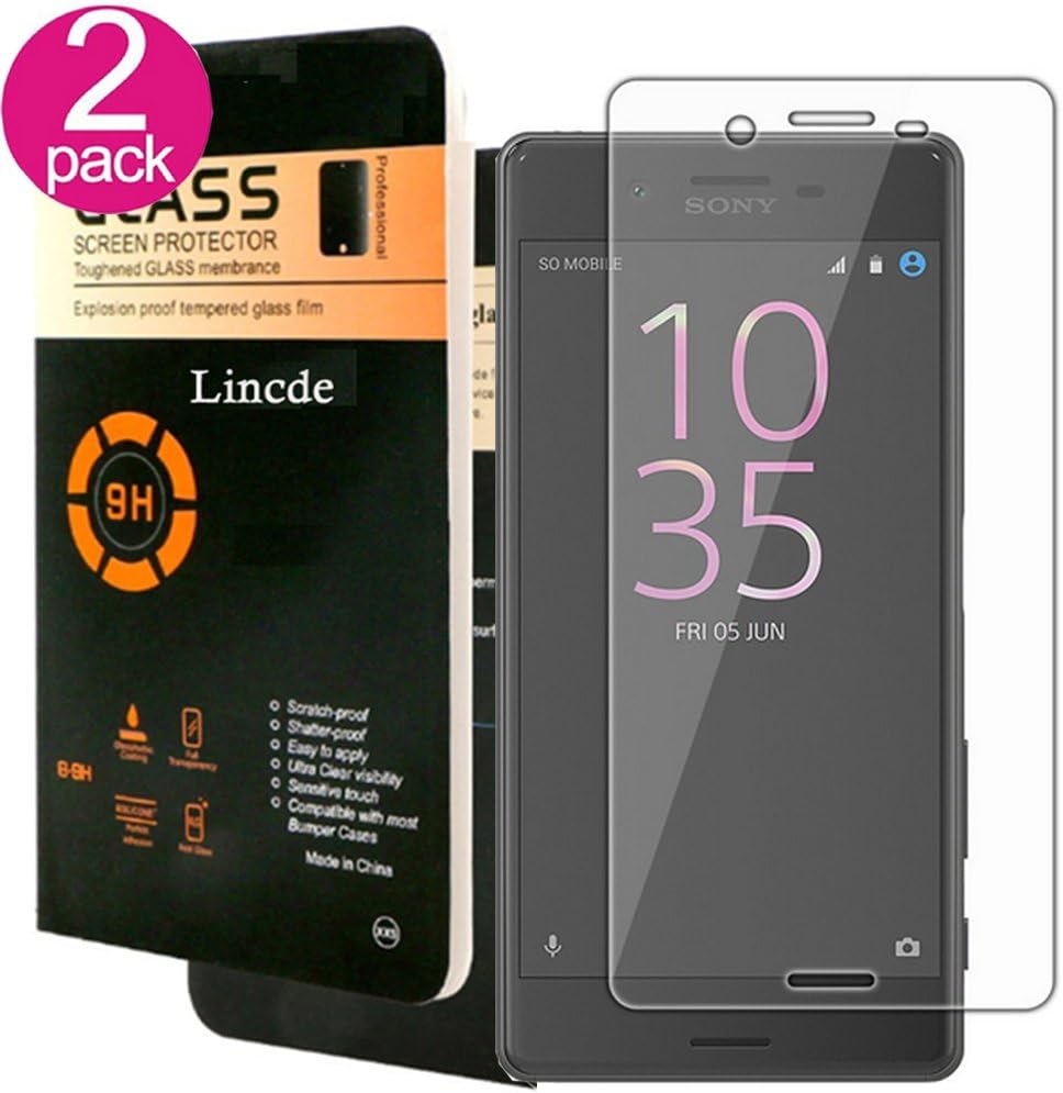Sony Xperia X Screen Protector,Sony Xperia X Tempered Screen Protector,Lincde Linycase 2 Pack[3D Touch][9H Hardness] Screen Protector for Sony Xperia X