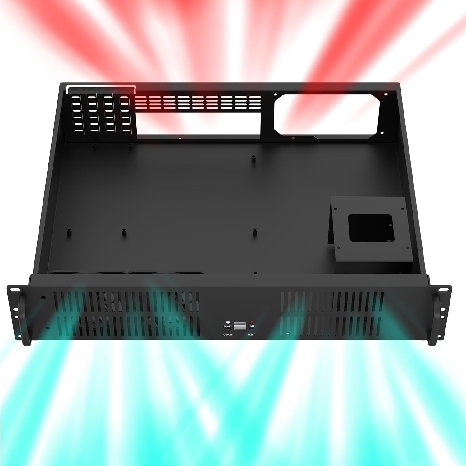 2U Micro ATX Compact Rackmount 3 x 3.5-inch HDD and 1 x 2.5-inch SSD, Chassis Support ATX PS2 PSU, USB