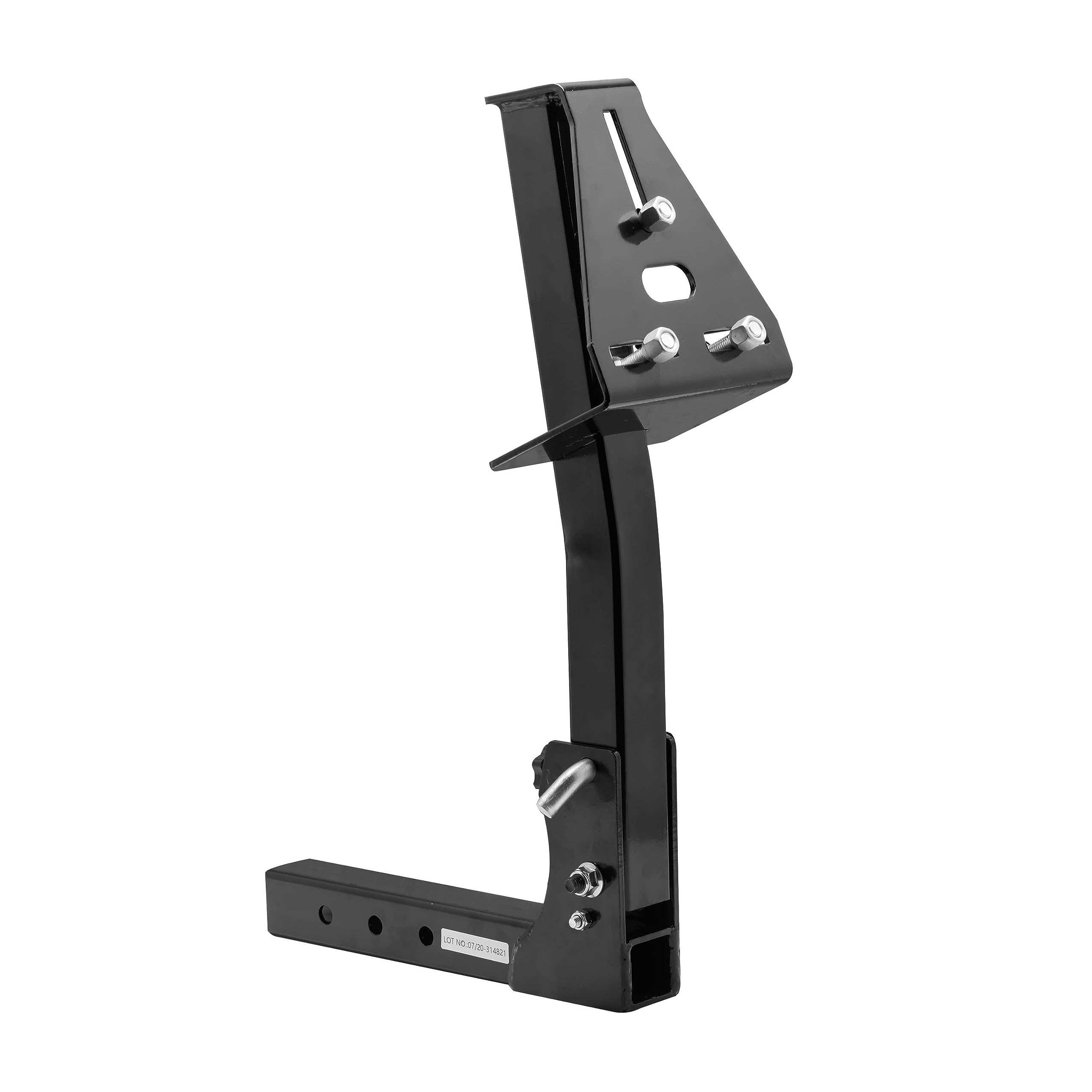 Photo 1 of *************Missing hitch elbow************
Extreme Max 5001.5831 Pivoting Fold Down Hitch Mount Spare Tire Carrier for 2" Receivers, Black