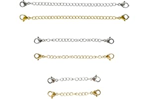 2/3/4 Inches Necklace Extender, 6 Pcs Lobster Claw Buckle Exquisite Jewelry Extender, Suitable for Necklaces, Bracelets, Ankl