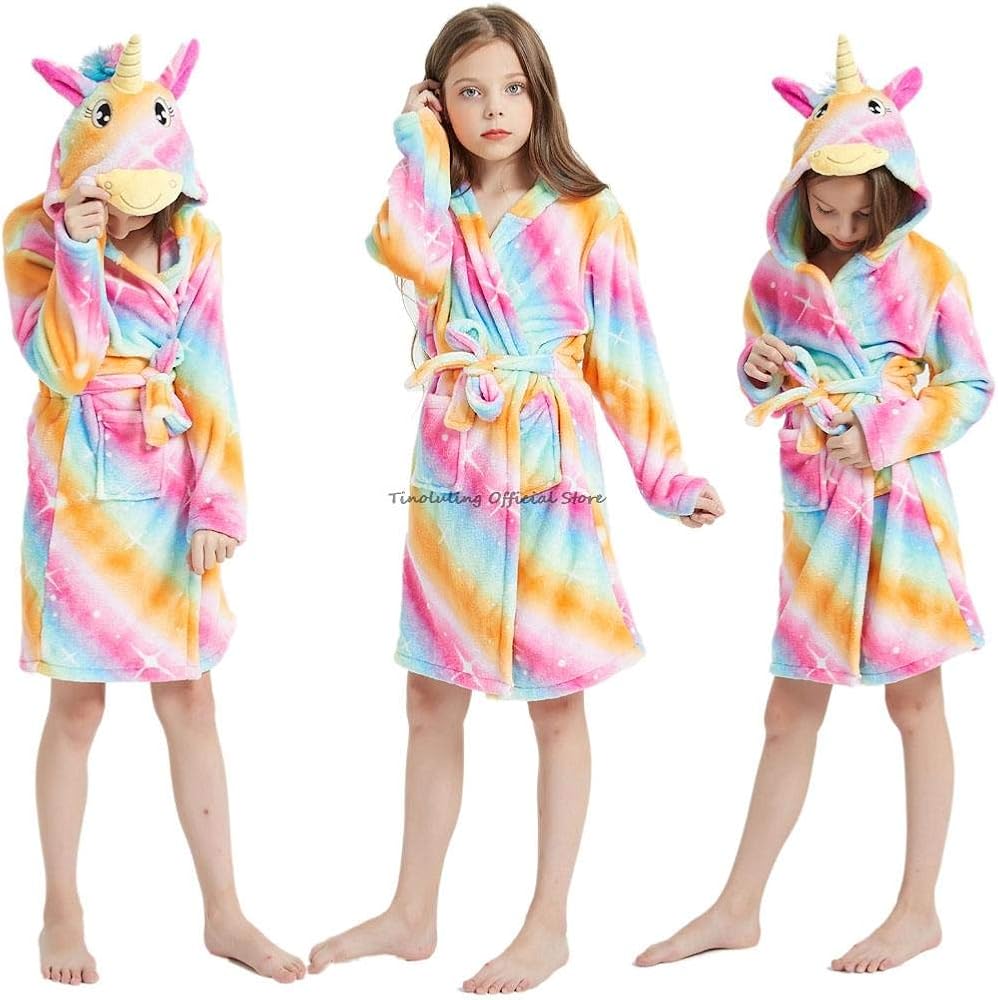 Bathrobe for Kids Girls Sleepwear Boys Rainbow Bath Robe Children Baby Towel Robe Amazon.co.uk