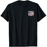 America First USA American Flag Patriot Stars and Stripes T-Shirt