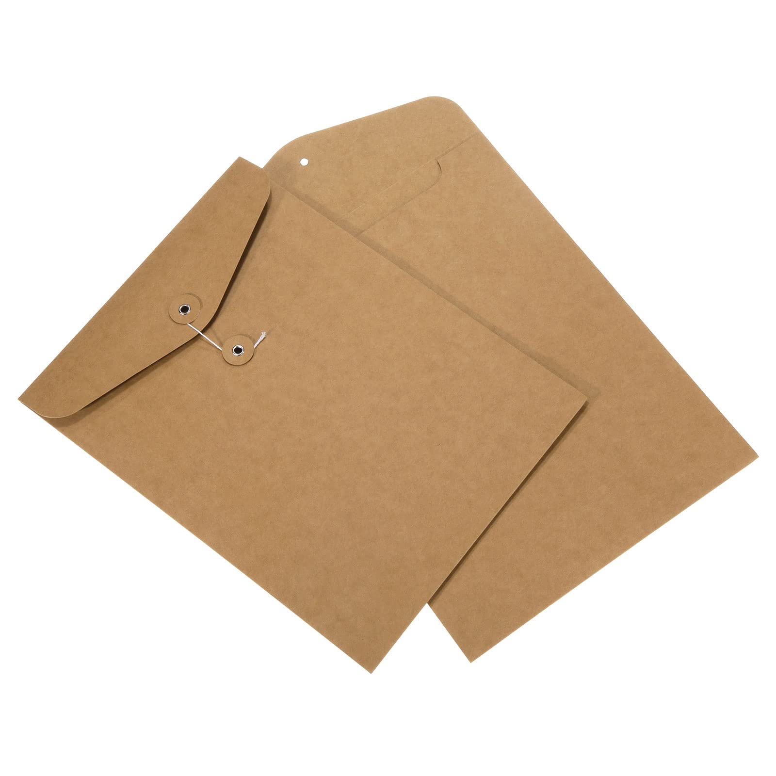 PATIKIL String File Folders 2 Pack A4 Size Document Letter Organizer Holder Filing Envelopes Jacket for Office, Brown