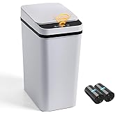 LJIACLEA Automatic Bathroom Trash Can Touchless 2.6 Gallon Small Trash Cans with Lid Narrow Garbage Can for Kitchen, Toilet, Bedroom, RV, Living Room