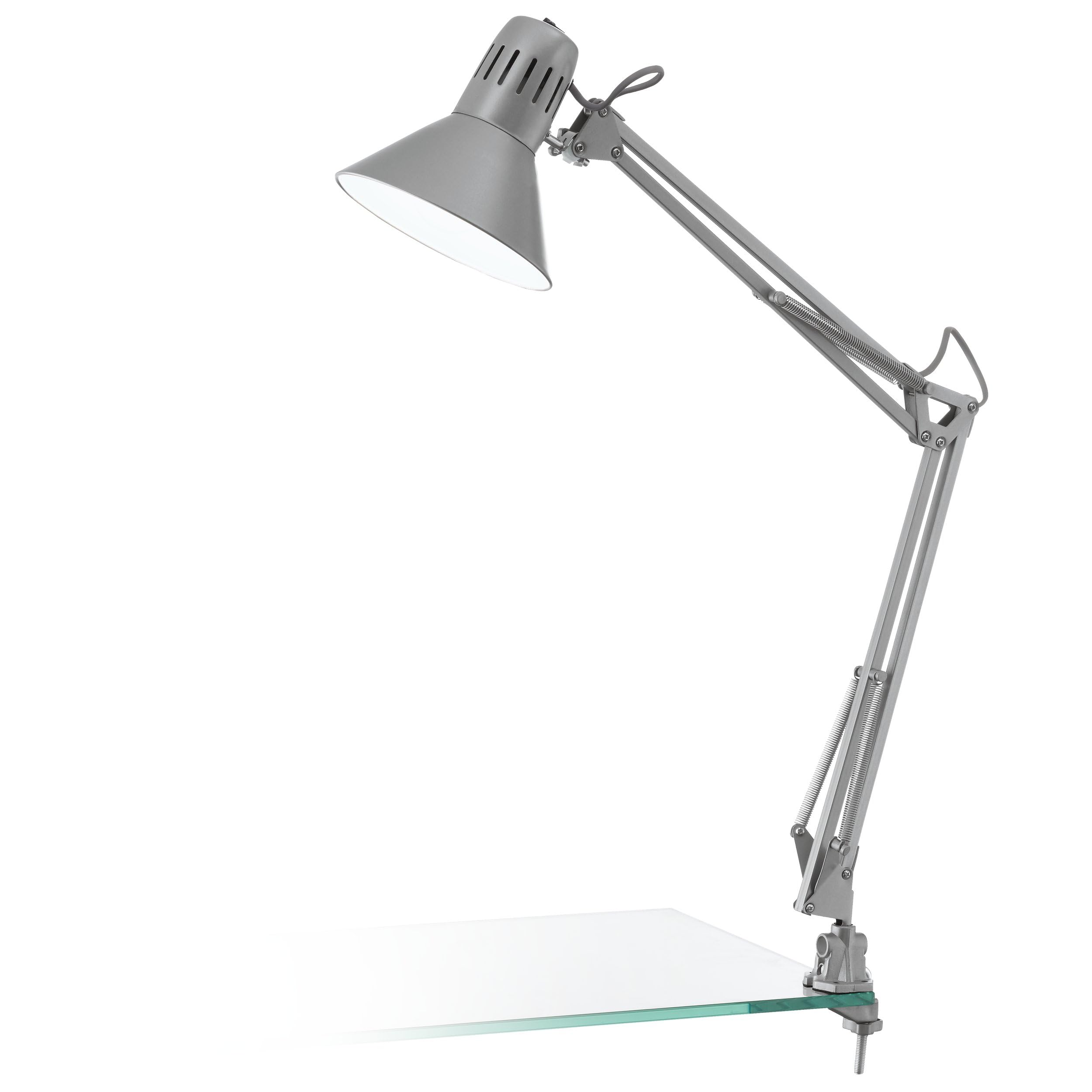 Eglo E27 Modern Silver Adjustable Clip on Desk Light 'FIRMO'