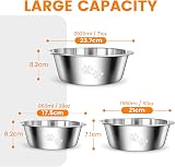 PETTOM 2 Pack Stainless Steel Dog Bowls 2020ml Non-Slip Bottom 70oz view 2