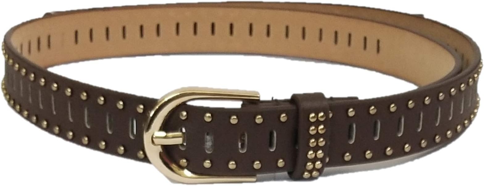 KrystleWomen's PVC Broad Belt with Beautiful Buckle (Brown Opal, Free Size)