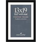 Americanflat 13x19 Poster Frame - Matted to 11x17 - Black | Engineered Wood construction, Shatter-resistant glass, hangs vertical or horizontal, sawtooth hangers included