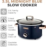 Tower Cavaletto 3.5 L Slow Cooker with 3 Heat Settings Midnight Blue Rose Gold view 2