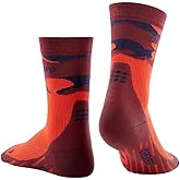 CEP Men’s Camocloud Mid Cut Running Compression Socks | Mid Cut Performance Sock, Lava/Peacoat, Men, III