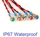 Gebildet 10pcs 6mm 1/4 AC/DC 12-24V LED Indicator Light Waterproof view 3