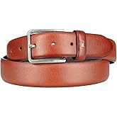 Tommy Hilfiger Men's Smooth Feather Edge Leather Belt, 36, Brown