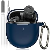 LDSXAY Compatible with Google Pixel Buds 2a Case Cover, Soft Silicone Shockproof Protective Skin Case for Google Pixel Buds 2a 2025 with Cleaner Kit & Carabiner (Dark Blue)