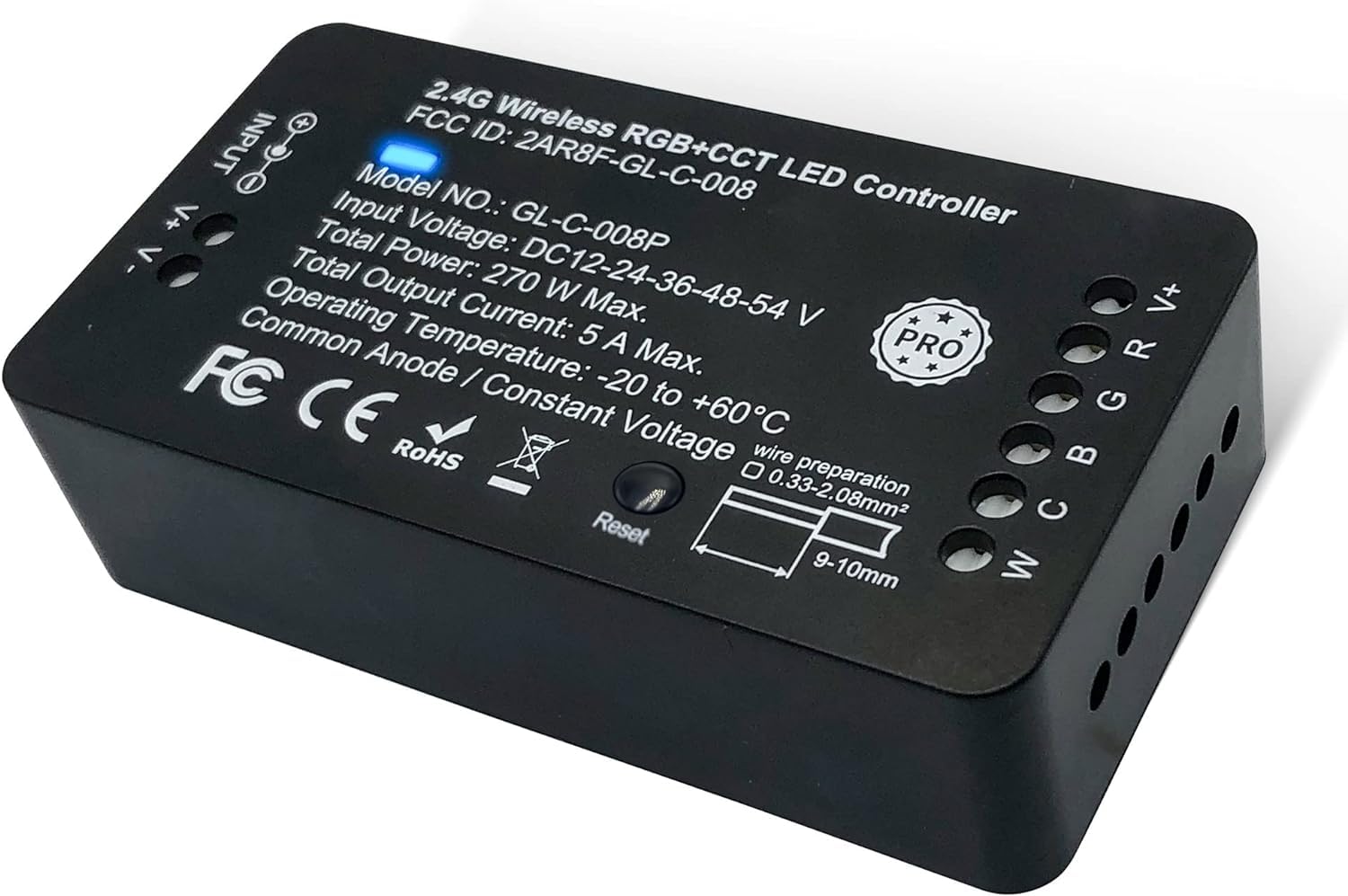 TANSHOP Zigbee Controller RGBCCT LED Strip Controller – Works with RGB+WW+CW LED Strips Compatible with Zigbee 3.0 Certified hubs