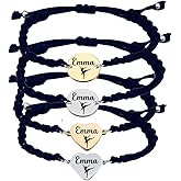 Personalized Dance Gift, Engraved Dance Adjustable Rope Bracelet, Dance Jewelry for Women, Teens, Dancers Gift