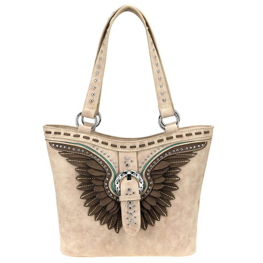 Montana West Handbag Western Buckle Wings Concealed Carry Tote Purse