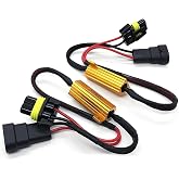 Foelony 2 PCS 9005/9006 Car LED Load Resistor Decoder, Aluminum Shell LED Light Bulb Relay Harness Adapter, Car Light Anti Flicker Error Decoder for Fog Lights, Headlights