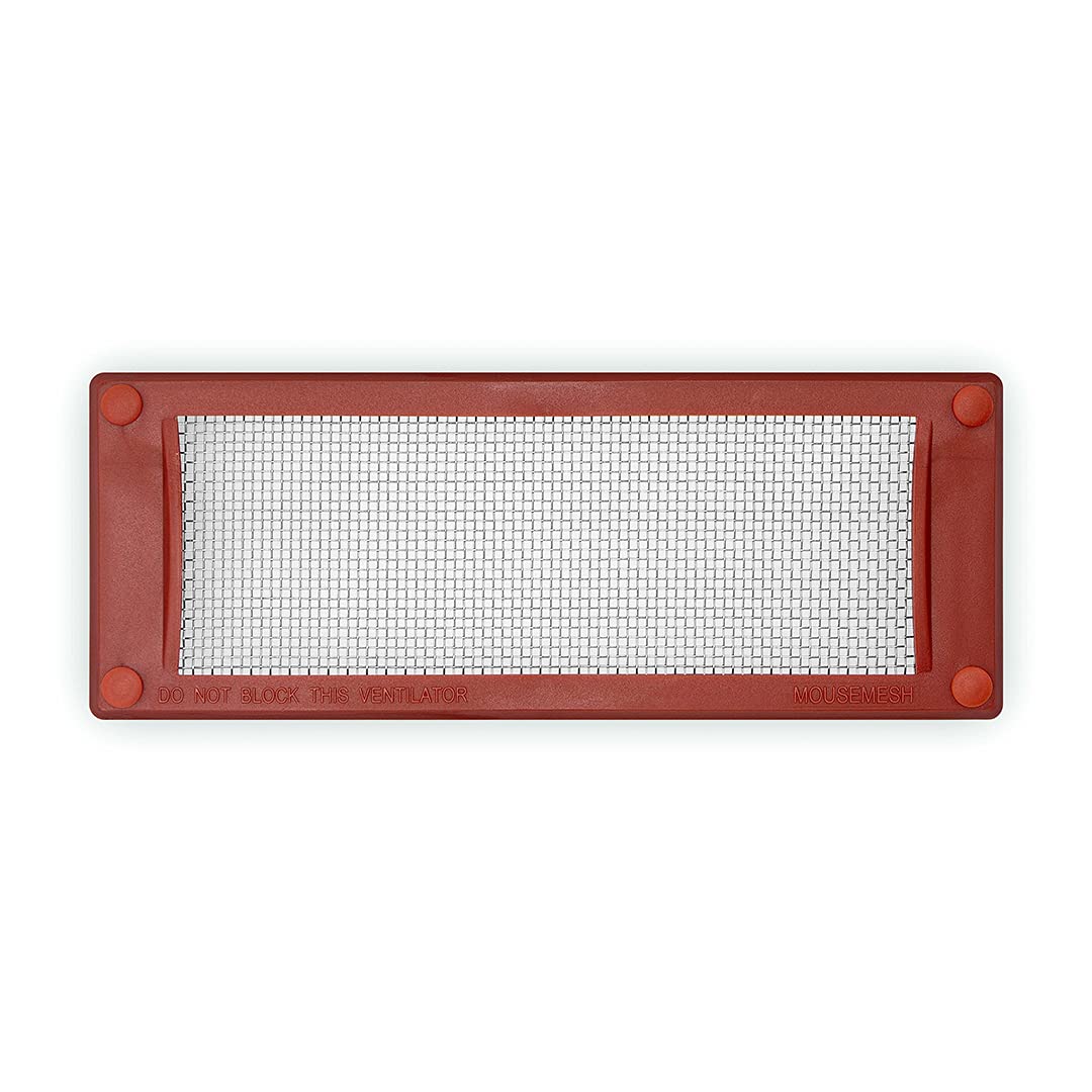 MOUSEMESH Pest Proofing Air Brick Vent Cover, 2mm Stainless Steel Woven Mesh Grid Stops Mice, Wasps, Bees, Slugs, Cockroaches. Humane Pest Control. Easy Install - Brick Red, 105mm x 255mm - TERmou1a