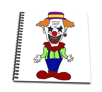 3drose Cute Funny Evil Scary Clown Cartoon Drawing Book 8 X 8
