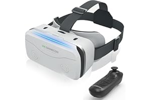 COCERKET VR Headset for Smartphones 4.7-7 Inch with Bluetooth Controller, Aspheric HD Lens, Adjustable Focus & IPD, Ventilated Design