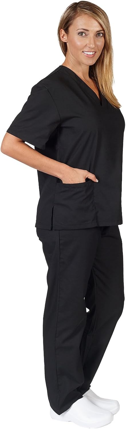 Natural Uniforms Unisex Scrub Set - Medical Scrub Top and Pant: Medical Scrubs Apparel Sets: Clothing