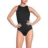 Lands' End Women's Tugless High Neck Portrait Back One Piece Swimsuit