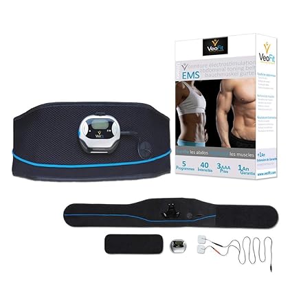 VEOFIT EMS Bauchmuskelgürtel zur Elektrischen Muskelstimulation: festigt, stärkt und strafft die Bauchmuskeln und flacht den 