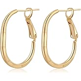 ToHeart 14k Gold Hoop Earrings for Womens Gold Rectangle Hoop Earrings