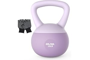 DILANL Soft Kettlebell, Safe Strength Training Kettle bell, Cushioned Impact-Resistant Base and Anti-Slip Grip Weight, Kettlebells Set for Home Workouts and Men/Women/Beginners,With Non-slip Gloves