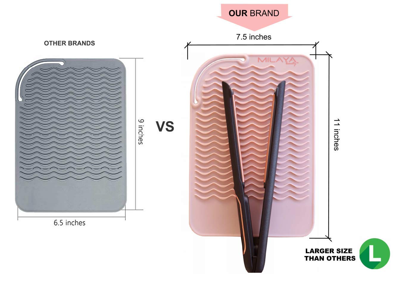 Professional Silicone Heat Resistant Styling Station Mat for All Hair Irons, Curling Iron, Straightener Pad, Iron Flat Hair, Waver, Hair Styling Tools Appliances Hair Dryer Salon Tools Rose Gold Blush : Beauty