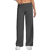 HeSaYep Women's Wide Leg Sweatpants Workout Lounge Pants Fold Over Low Rise Yoga Pants