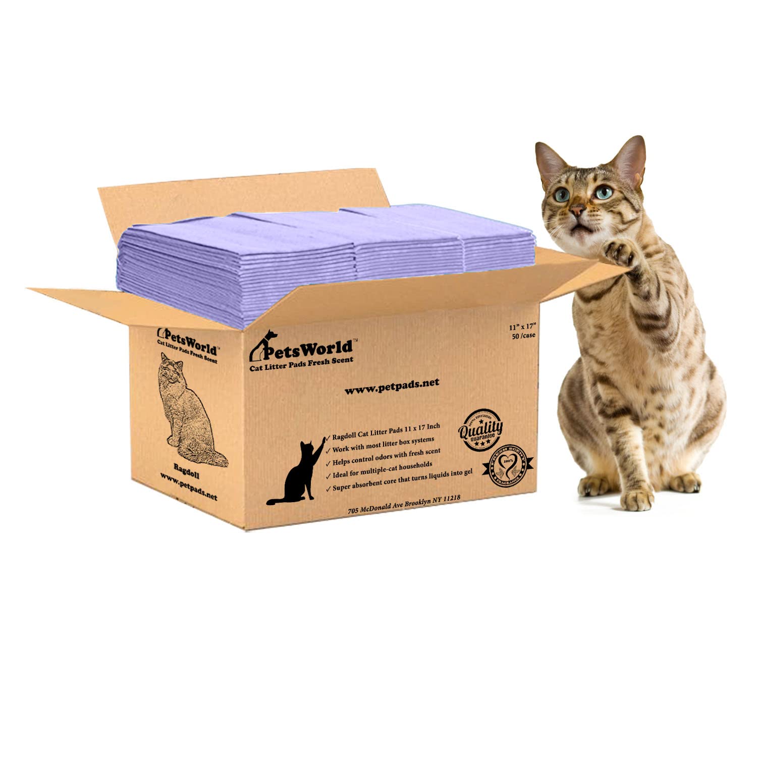 PETSWORLD Fresh Scented Cat Pads Refills for Tidy