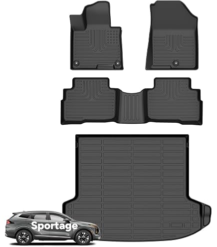 Op Maat Gemaakte Vloermatten – Voor Kia Sportage PHEV 2022-2025 – All-weather – Zwart – Antislip – Volledig Gesloten Ontwerp – Eenvoudig Schoon Te Maken 2 miniatura