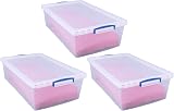 Really Useful Box Nestable 43 Litre Clear Storage Box Pack of 3 Brand view 4