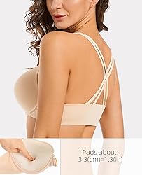Upushall Women's Push Up Racerback Bra Front