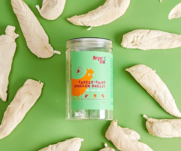 ARYA SIT! – FREEZE-DRIED SINGLE INGREDIENT TREATS (CHICKEN BREAST) FOR DOGS AND CATS – LEAN PROTEIN · GRAIN‑FREE & LOW‑CALORIE · GREAT FOR SENSITIVE TUMMIES & WEIGHT CONTROL