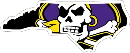 Amazon.com: East Carolina Pirates 3%22 State Logo Auto Decal: Sports & Outdoors
