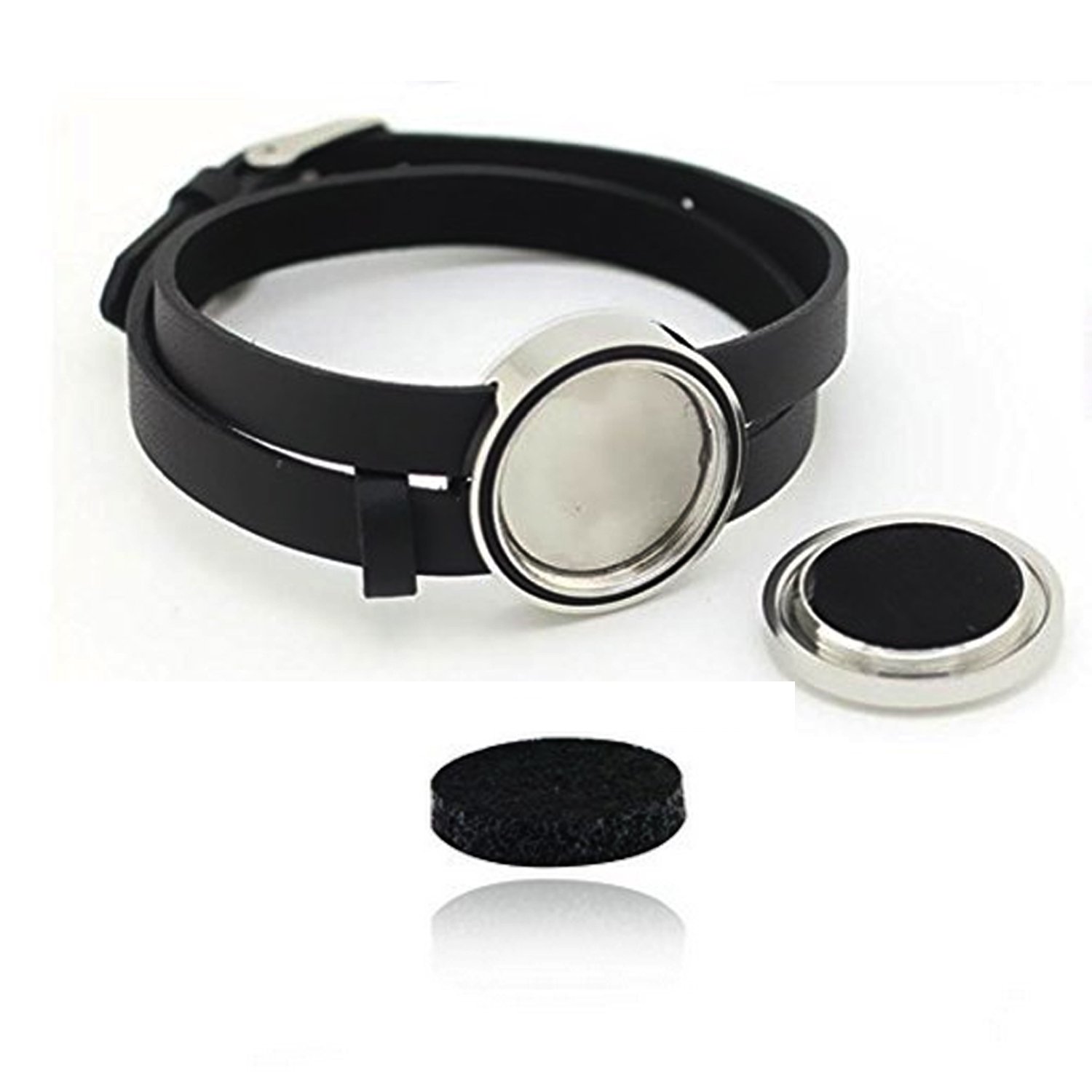 Aromatherapy/Essential Oil Diffuser Locket Bracelet Leather Band With 12 Color Pads Perfect Gifts for Kids Girls Women, Strap length 15.96\