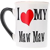 Cottage Creek Mugs - 16 oz. Large Ceramic I Love My Maw Maw Coffee Cup - Stoneware Tea Mug Ideal for Kitchen, Home and Office Decor - Gifts for Women, Mom, Grandma, Nana, Grandparents