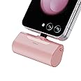 iWALK Small USB-C Portable Charger, 4500mAh Portable Charger for iPhone 16/15 16 Plus 16 Pro Max Mini Power Bank for Samsung Galaxy S25 S24 S23, Z Flip 5, Note, Moto, LG, Google Pixel, Pink