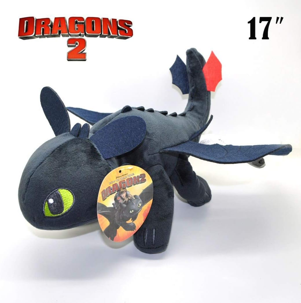 Zamma 10" 21" How to Train Your Dragon Toothless Night Fury Plush Toy Soft Stuffed Animal Dolls (17 inch)