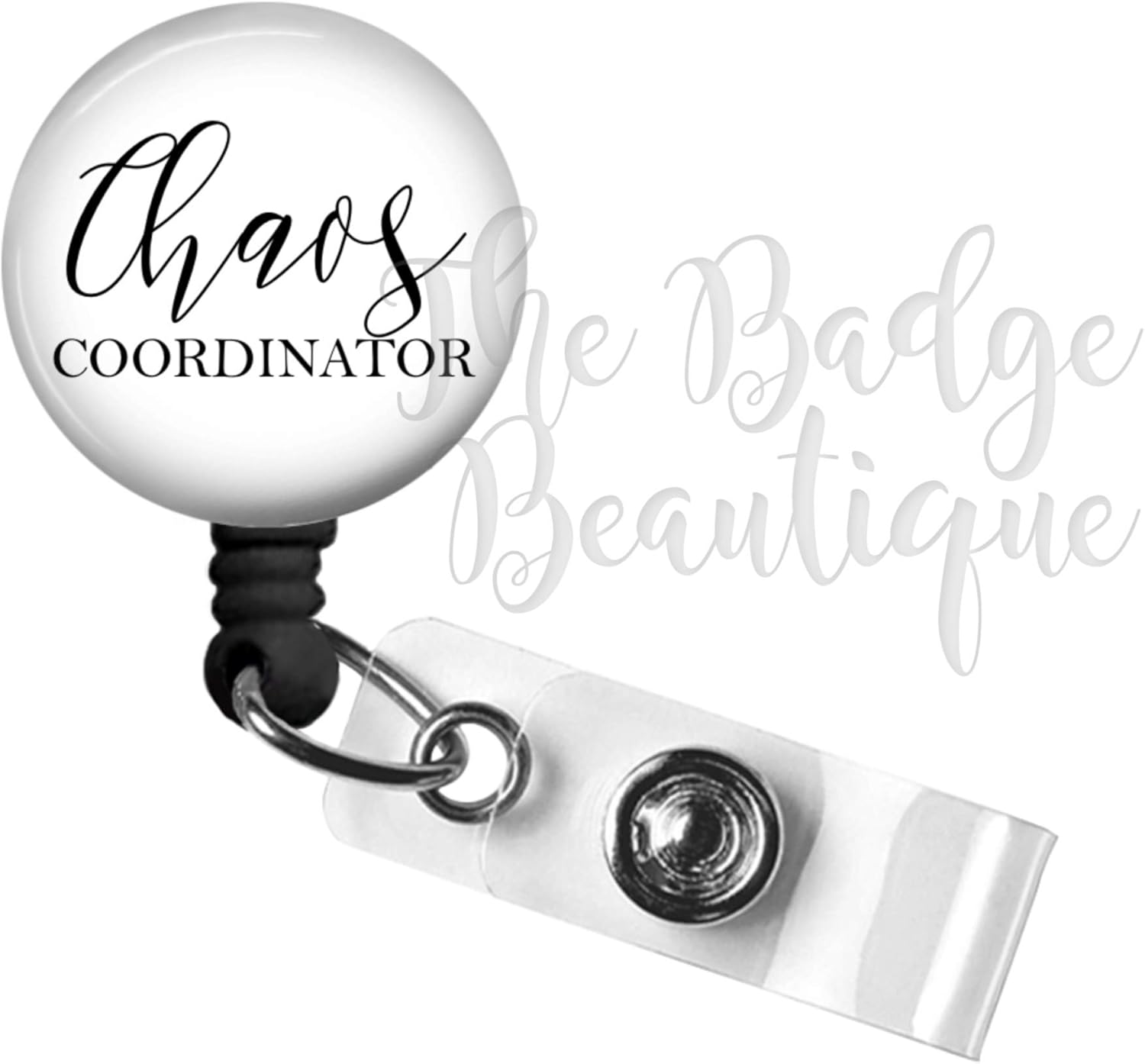 Chaos Coordinator Retractable ID Badge Reel, Charge Nurse Swivel Alligator Clip, 34in. Nylon Cord, Medical MD RN Nurse Badge ID, Badge Holder, ID Badge Pull