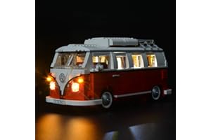 BRIKSMAX Volkswagen T1 Camper Van Led Lighting Kit- Compatible with Lego 10220 Building Blocks Model- Not Include The Lego Set