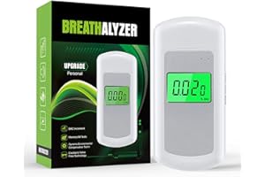 JASTEK Portable Breathalyzer Tester with 1000mAh Rechargeable Battery, Personal Breathalyzer to Test Alcohol for Home, Party and Professional Use, Includes 10 Mouthpieces, USB Cable, and Storage Bag