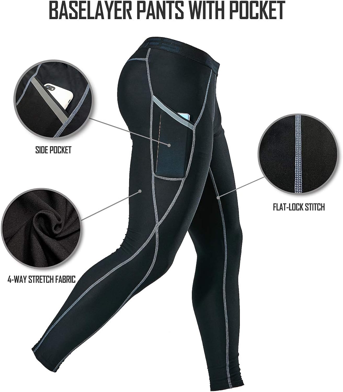 DEVOPS Men's Compression Shorts Underwear with Pocket (3 Pack) at  Men’s Clothing store