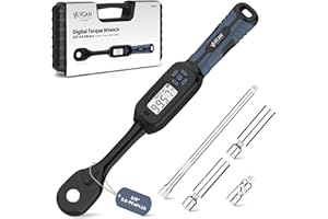 VCAN ACTIVE 3/8 Torque Wrench Digital (5.02-99.6 Ft.Lb）±2% Accuracy Digital Spark Plug Socket & Tire Inch Pound Torque Wrench 3/8 Drive with Buzzer and LED Flash Notification Track Mode for Moto Auto Car
